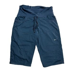 Women Y2K Nike Micro Swoosh Black Double Waistband Shorts Size M